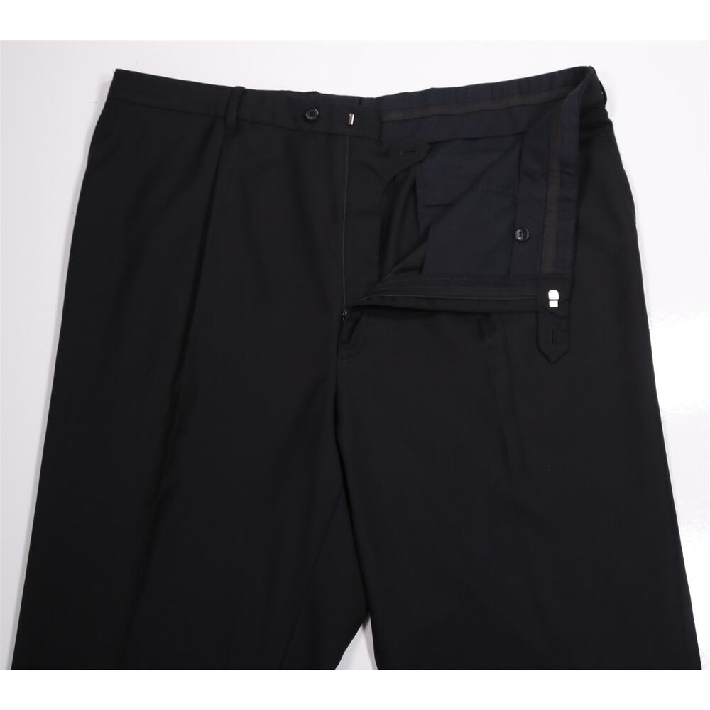 Brioni Current Solid Black Pleated Wool Dress Pan… - image 5